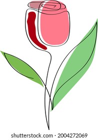 Diseño de flores de arte de una línea