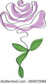 One line art flower design