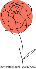 One line art flower design