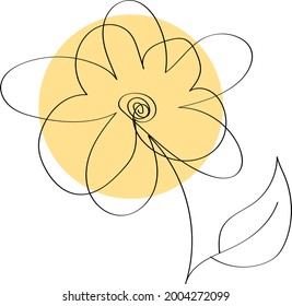 One line art flower design