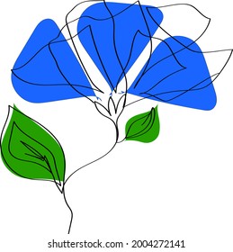 Ein-Linien-Kunstblumendesign