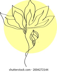 One line art flower design