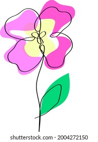 Diseño de flores de arte de una línea
