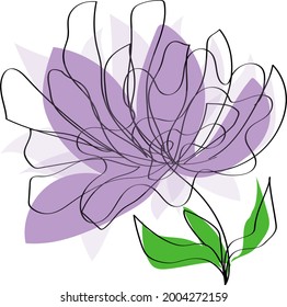 Diseño de flores de arte de una línea