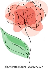 One line art flower design