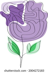 Ein-Linien-Kunstblumendesign