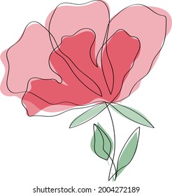 Diseño de flores de arte de una línea