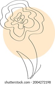 One line art flower design