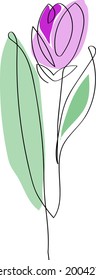 One line art flower design