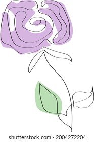 One line art flower design