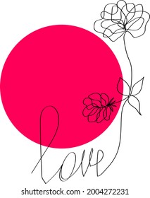 Diseño de flores de arte de una línea