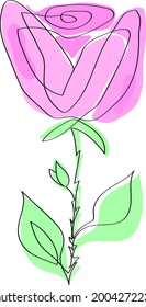 One line art flower design