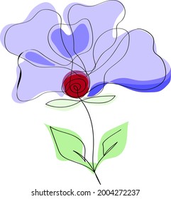 Ein-Linien-Kunstblumendesign