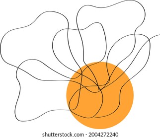 One line art flower design