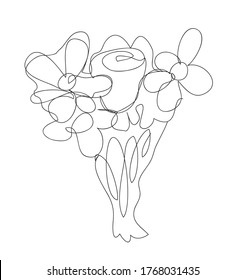 one line art flower vector design. 