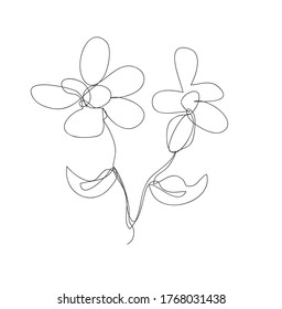one line art flower vector design. 