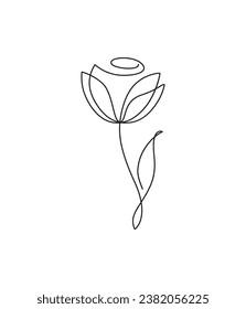 Eine Linie Kunstblume, kontinuierliche Kunstblume, Vektorkunst, Symbole und Grafiken, Illustration, EPS10-Datei