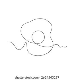 one line art fries Egg vector illustration. line art, one continuous line, simple, hand drawn and sketch style. for icons, symbols, signs or logos