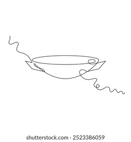 one line art frying pan vector illustration. line art, one continuous line, simple, hand drawn and sketch style. for icons, symbols, signs or logos