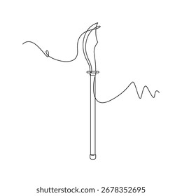 one line art Glaive Weapon vector illustration. line art, one continuous line, simple, hand drawn and sketch style. for icons, symbols, signs or logos