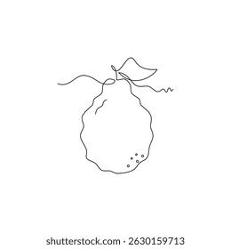 one line art Guava vector illustration. line art, one continuous line, simple, hand drawn and sketch style. for icons, symbols, signs or logos