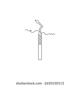 ilustração de vetor de ponta de borracha de goma de uma linha de arte. arte de linha, uma linha contínua, simples, desenhado à mão e estilo de esboço. para ícones, símbolos, sinais ou logotipos