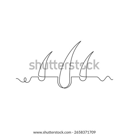 one line art Hairs vector illustration. line art, one continuous line, simple, hand drawn and sketch style. for icons, symbols, signs or logos