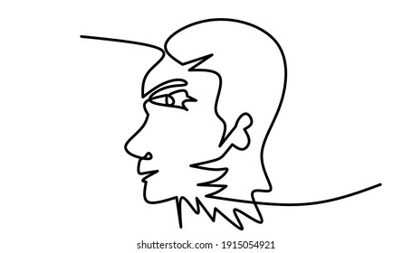 one line art, head people