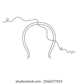 one line art headband illustration. line art, one continuous line, simple, hand drawn and sketch style. for icons, symbols, signs or logos