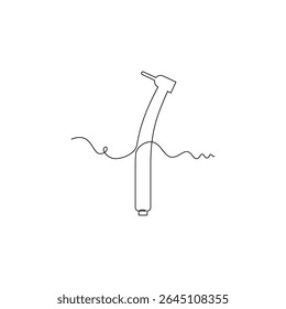 one line art High Speed Handpiece vector illustration. line art, one continuous line, simple, hand drawn and sketch style. for icons, symbols, signs or logos