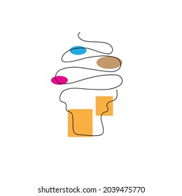 One line art of Ice Cream
