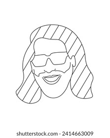 One line art illustration , black line 