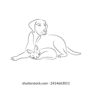 One line art illustration , black line 