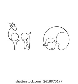 einzeilige Illustrationen d