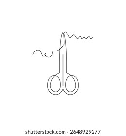 one line art Iris Scissor vector illustration. line art, one continuous line, simple, hand drawn and sketch style. for icons, symbols, signs or logos
