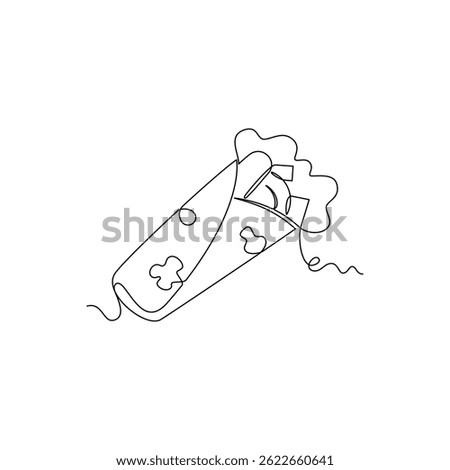 one line art Kebab vector illustration. line art, one continuous line, simple, hand drawn and sketch style. for icons, symbols, signs or logos