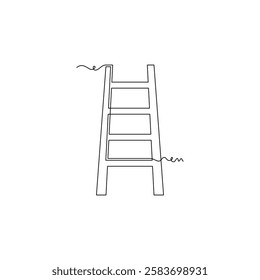 one line art ladder vector illustration. line art, one continuous line, simple, hand drawn and sketch style. for icons, symbols, signs or logos