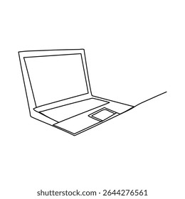 One line art laptop vector illustration line art one continuous line simple hand drawn