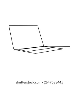 
One line art laptop vector illustration line art one continuous line simple hand drawn