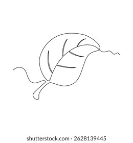 one line art Leaf vector illustration. line art, one continuous line, simple, hand drawn and sketch style. for icons, symbols, signs or logos