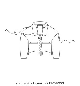 one line art Leather Jacket vector illustration. line art, one continuous line, simple, hand drawn and sketch style. for icons, symbols, signs or logos