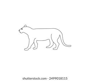 One line art of leopard illustration