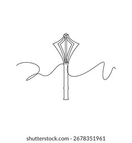 one line art Mace Weapon vector illustration. line art, one continuous line, simple, hand drawn and sketch style. for icons, symbols, signs or logos