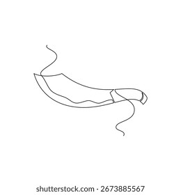 one line art Machete vector illustration. line art, one continuous line, simple, hand drawn and sketch style. for icons, symbols, signs or logos