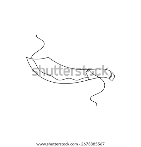 one line art Machete vector illustration. line art, one continuous line, simple, hand drawn and sketch style. for icons, symbols, signs or logos