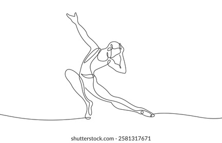 One Line Art of Male Dancer. Vector Illustration Continuous One Line of Ballet Concept with Man Dancer, Single Line Drawing Vector Illustration. Not AI