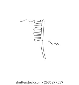 one line art Metal Brush vector illustration. line art, one continuous line, simple, hand drawn and sketch style. for icons, symbols, signs or logos