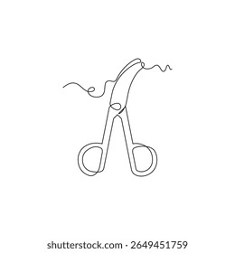 one line art Mosquito Forcep Curved vector illustration. line art, one continuous line, simple, hand drawn and sketch style. for icons, symbols, signs or logos