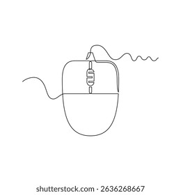 one line art Mouse vector illustration. line art, one continuous line, simple, hand drawn and sketch style. for icons, symbols, signs or logos