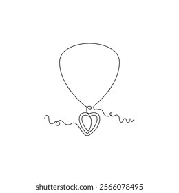 one line art necklace vector illustration. line art, one continuous line, simple, hand drawn and sketch style. for icons, symbols, signs or logos